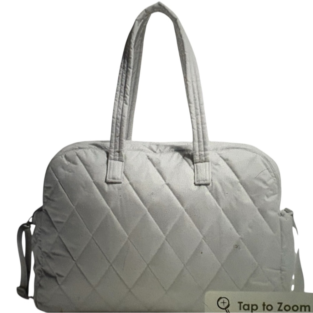 Vera Bradley Quilted Travel Bag in Light Gray